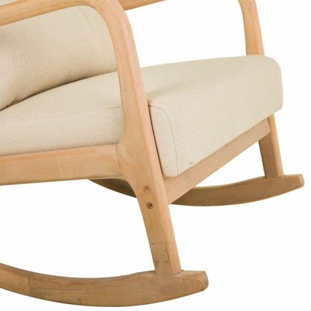 Chaise à bascule Alexandra House Living Crème Caoutchouc Coton Lin B