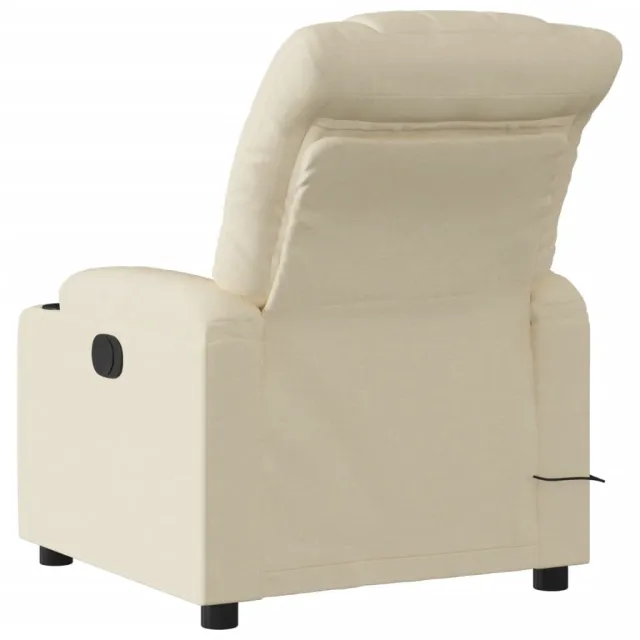 Fauteuil inclinable de massage électrique crème tissu