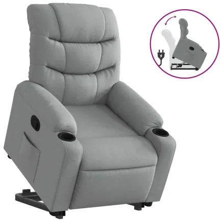 Fauteuil inclinable Gris clair Tissu 2