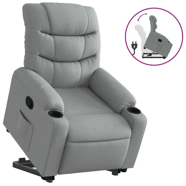 Fauteuil inclinable Gris clair Tissu