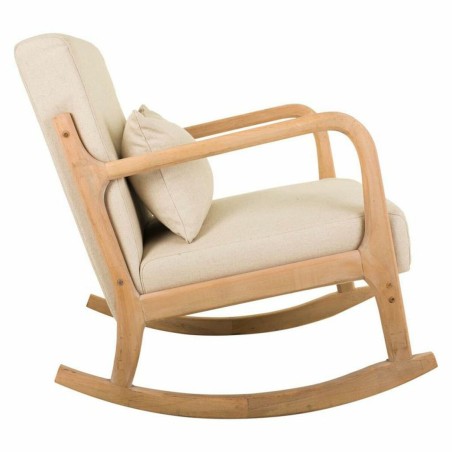 Chaise à bascule Alexandra House Living Crème Caoutchouc Coton Lin B