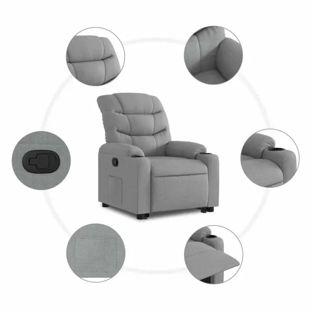 Fauteuil inclinable Gris clair Tissu
