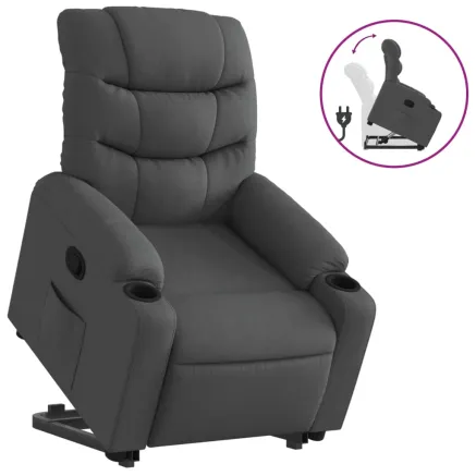 Fauteuil inclinable Gris foncé Tissu 2