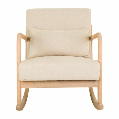 Chaise à bascule Alexandra House Living Crème Caoutchouc Coton Lin B