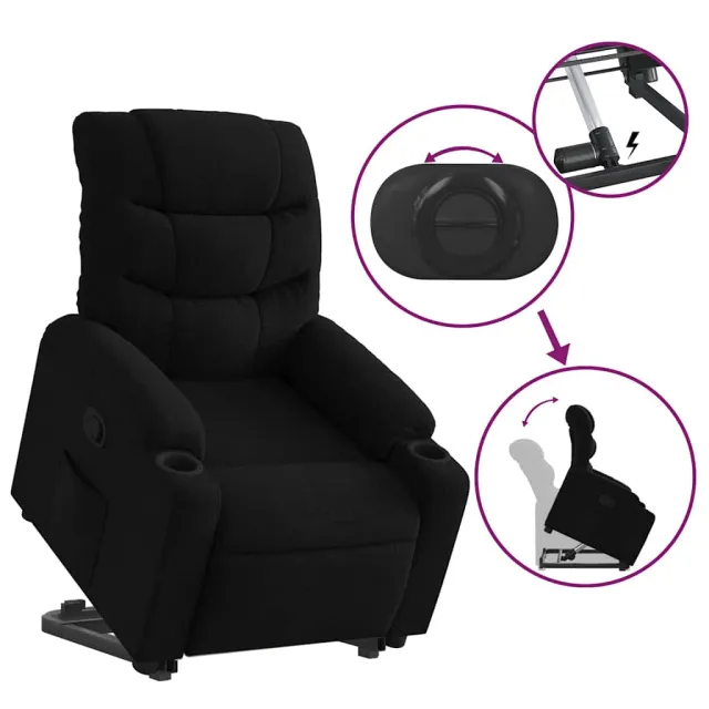 Fauteuil inclinable noir tissu