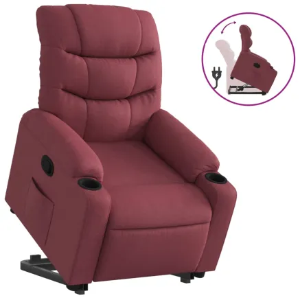 Fauteuil inclinable rouge bordeaux tissu 2