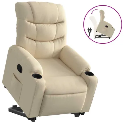 Fauteuil inclinable Crème Tissu 2