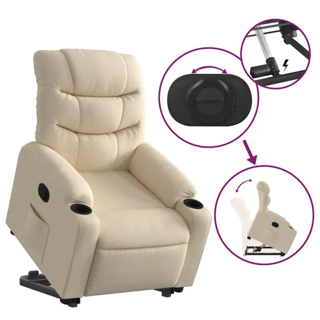 Fauteuil inclinable Crème Tissu