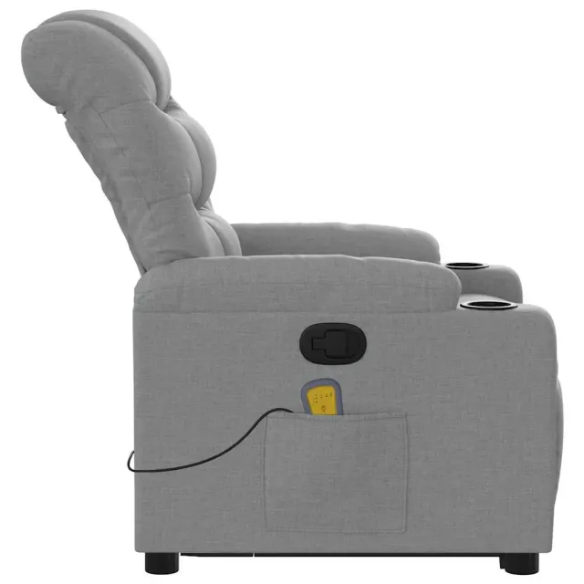 Fauteuil de massage inclinable Gris clair Tissu
