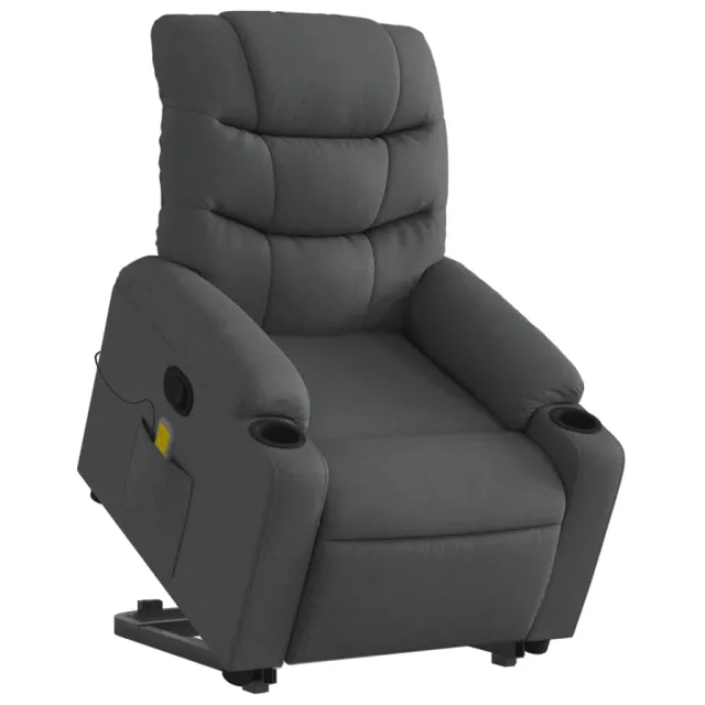 Fauteuil de massage inclinable Gris foncé Tissu