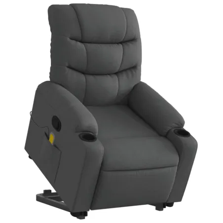 Fauteuil de massage inclinable Gris foncé Tissu