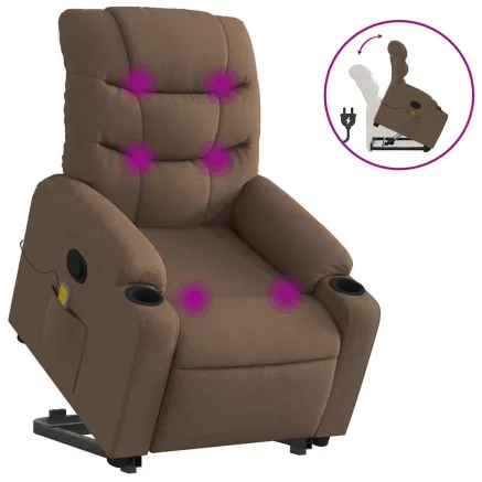 Fauteuil de massage inclinable Marron Tissu 2