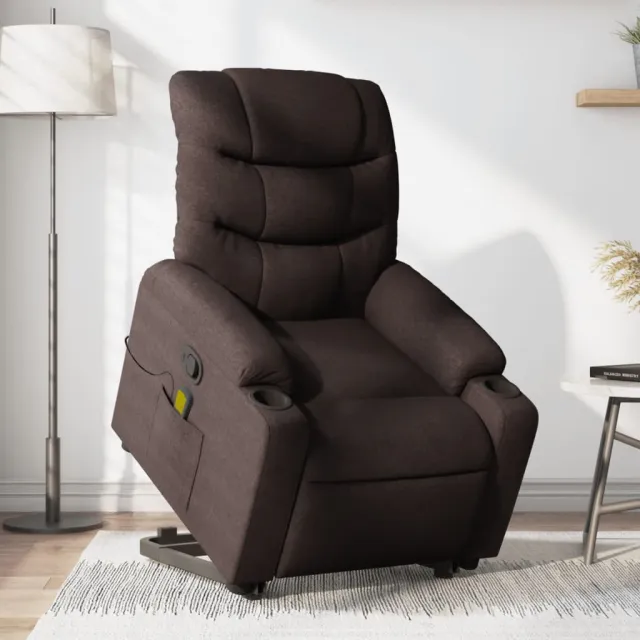 Fauteuil inclinable de massage Marron foncé Tissu
