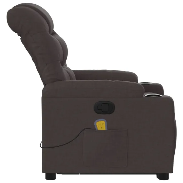 Fauteuil inclinable de massage Marron foncé Tissu