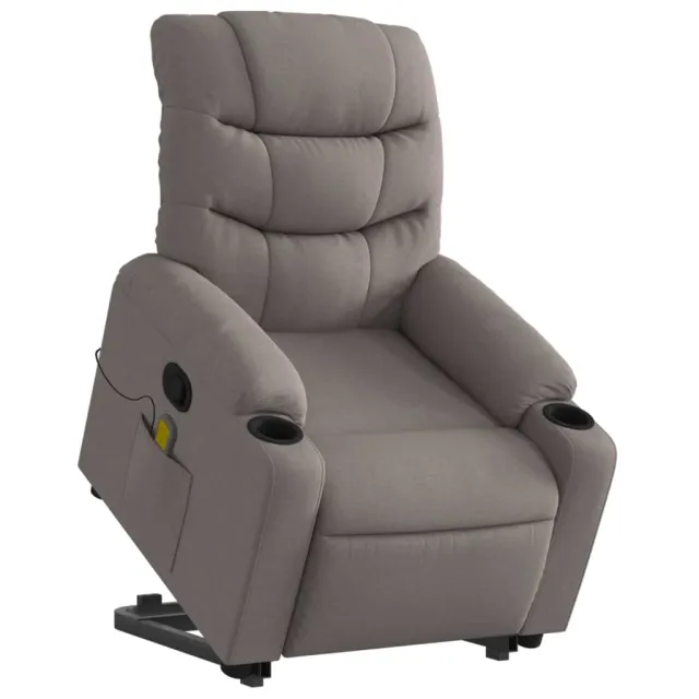 Fauteuil inclinable de massage Taupe Tissu
