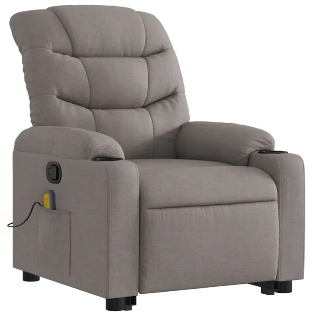 Fauteuil inclinable de massage Taupe Tissu