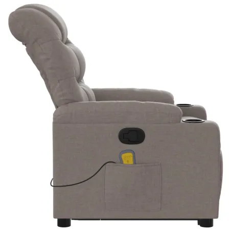 Fauteuil inclinable de massage Taupe Tissu