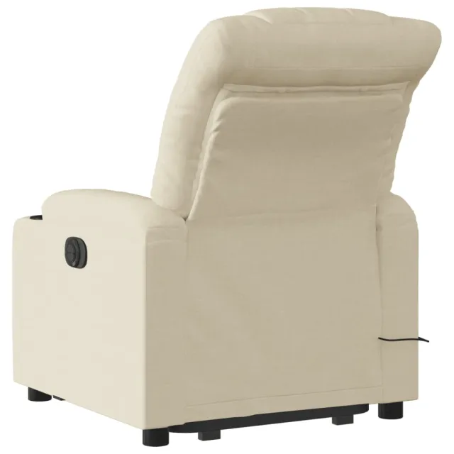 Fauteuil inclinable de massage Crème Tissu