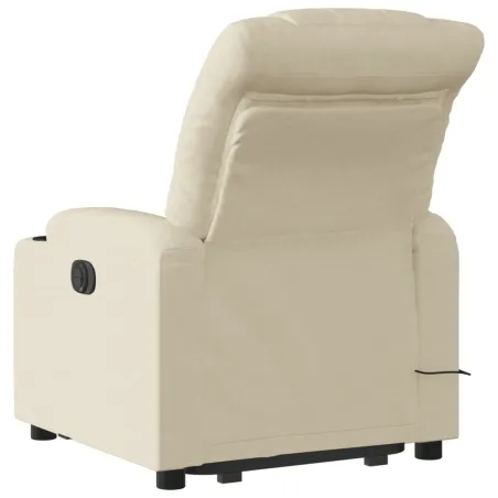 Fauteuil inclinable de massage Crème Tissu