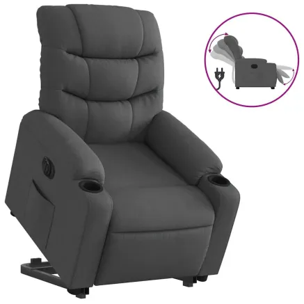 Fauteuil inclinable électrique gris foncé tissu 2