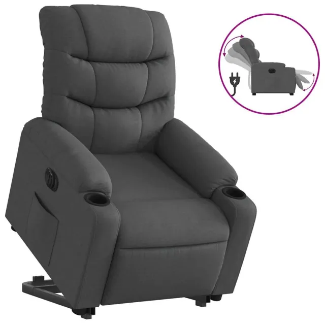 Fauteuil inclinable électrique gris foncé tissu