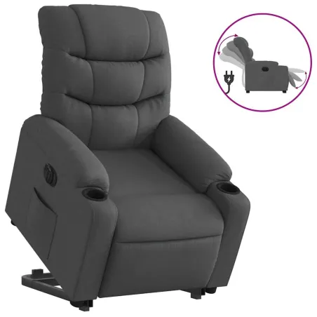 Fauteuil inclinable électrique gris foncé tissu