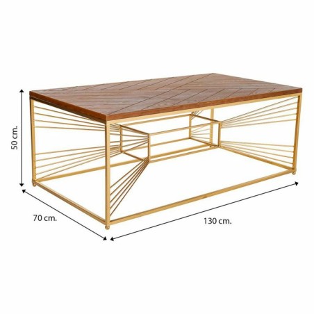Mesa de Centro Alexandra House Living Oro Natural Hierro Madera de abe