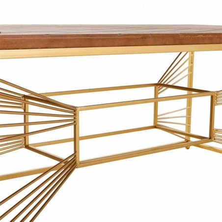 Mesa de Centro Alexandra House Living Oro Natural Hierro Madera de abe