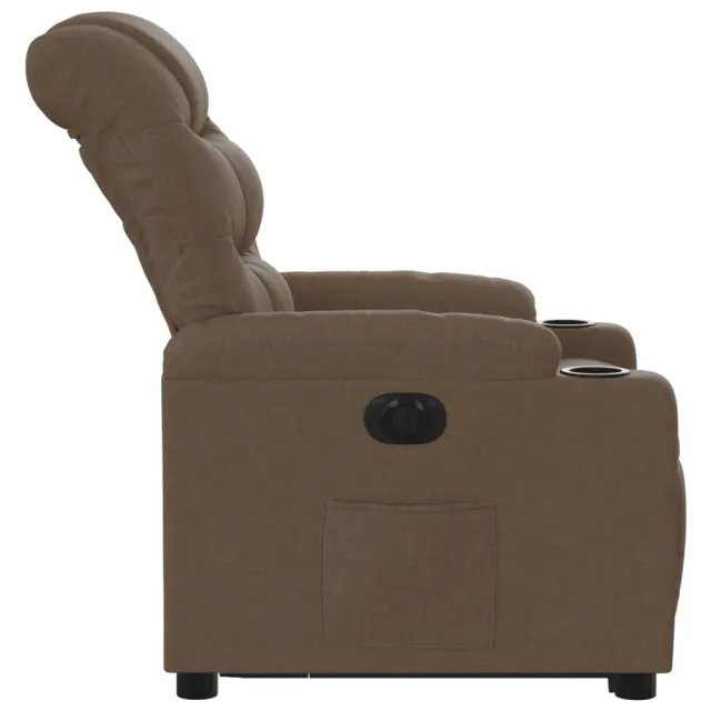 Fauteuil inclinable électrique marron tissu