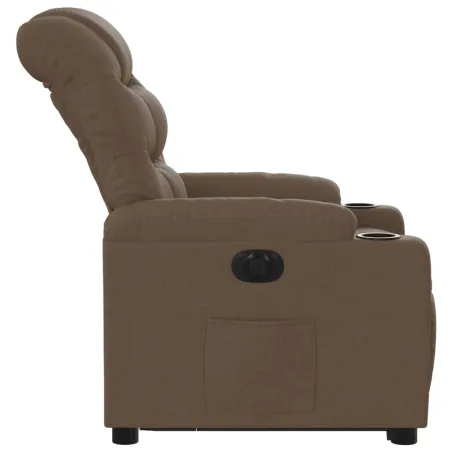 Fauteuil inclinable électrique marron tissu