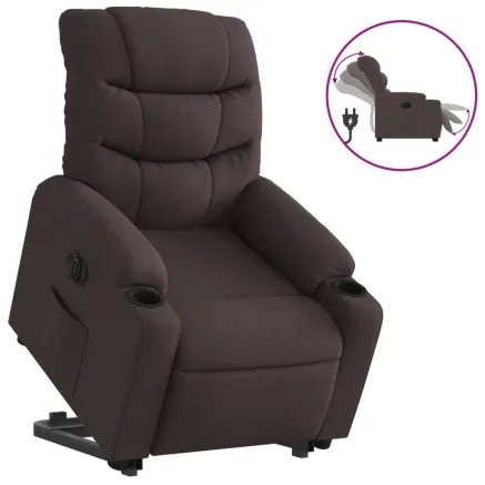 Fauteuil inclinable électrique marron foncé tissu 2