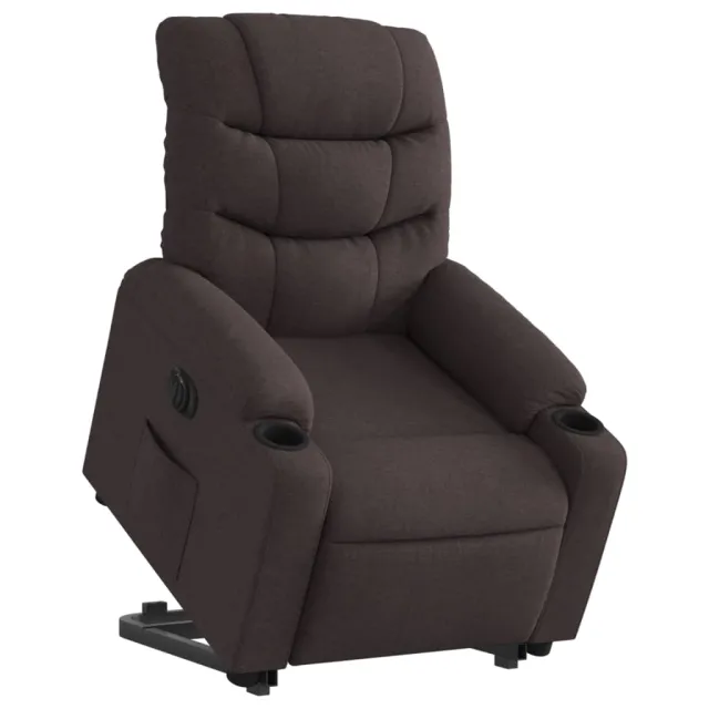 Fauteuil inclinable électrique marron foncé tissu