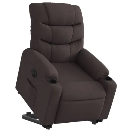 Fauteuil inclinable électrique marron foncé tissu