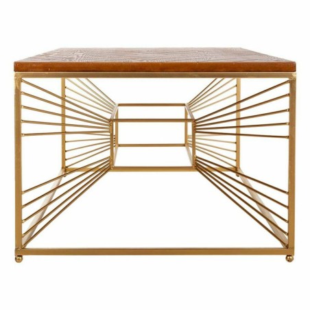 Mesa de Centro Alexandra House Living Oro Natural Hierro Madera de abe