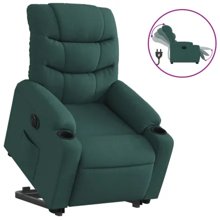Fauteuil inclinable électrique vert foncé tissu 2