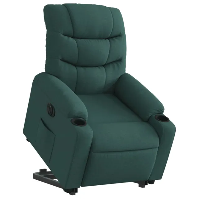 Fauteuil inclinable électrique vert foncé tissu