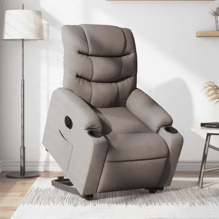 Fauteuil inclinable électrique taupe tissu
