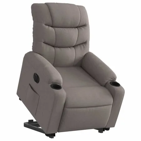 Fauteuil inclinable électrique taupe tissu