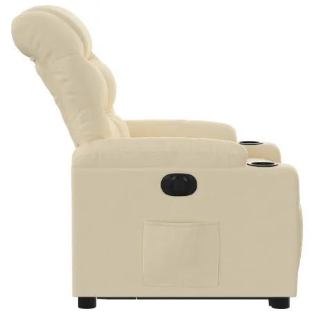 Fauteuil inclinable électrique crème tissu