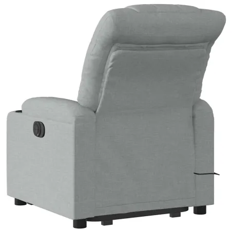 Fauteuil inclinable de massage électrique Gris clair Tissu