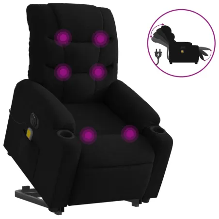 Fauteuil inclinable de massage électrique Noir Tissu