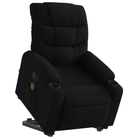 Fauteuil inclinable de massage électrique Noir Tissu