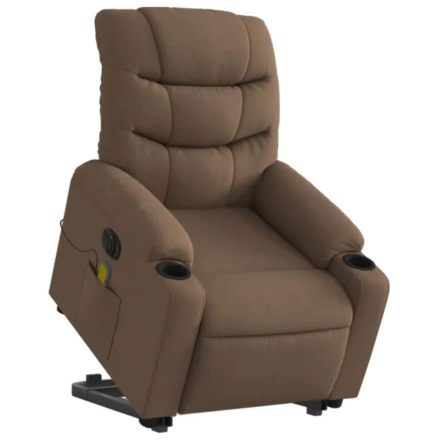Fauteuil inclinable de massage électrique Marron Tissu