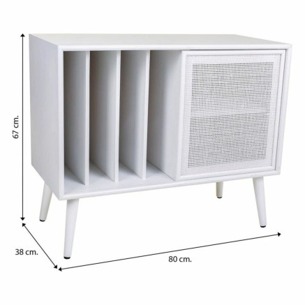 Meuble d'Appoint Alexandra House Living Blanc Bois MDF 38 x 67 x 80 cm 2