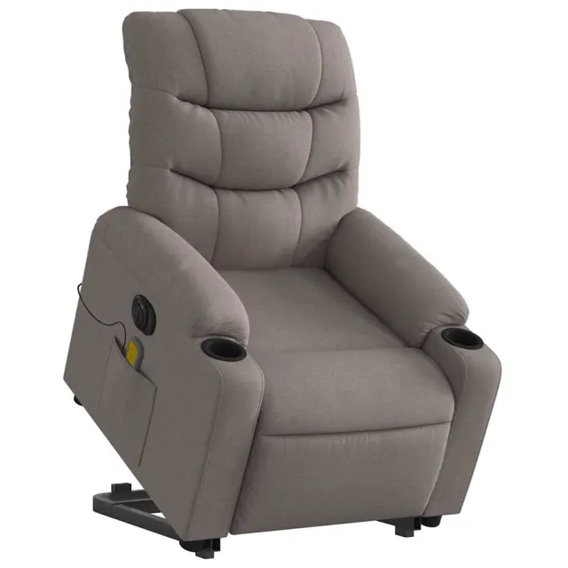 Fauteuil inclinable de massage électrique Taupe Tissu
