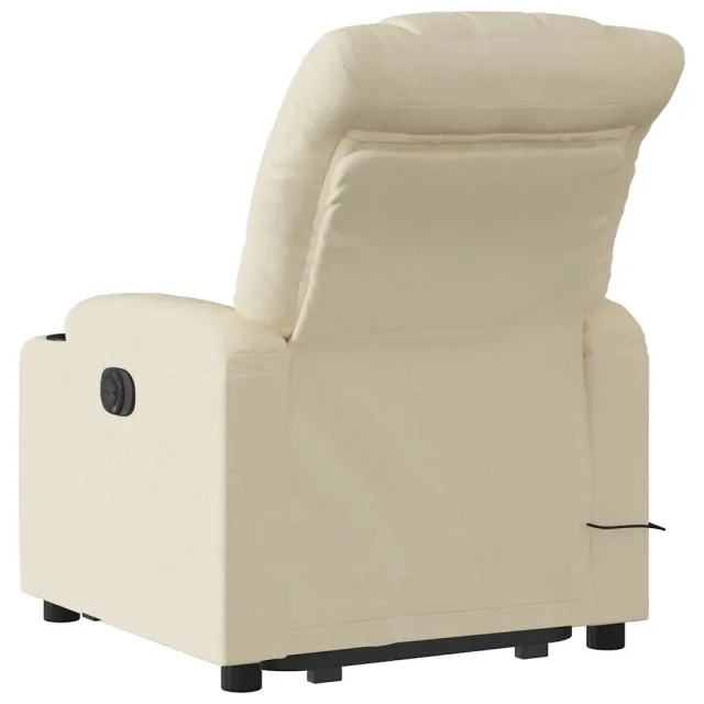 Fauteuil inclinable de massage électrique Crème Tissu