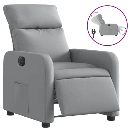 Fauteuil inclinable électrique Gris clair Tissu 2