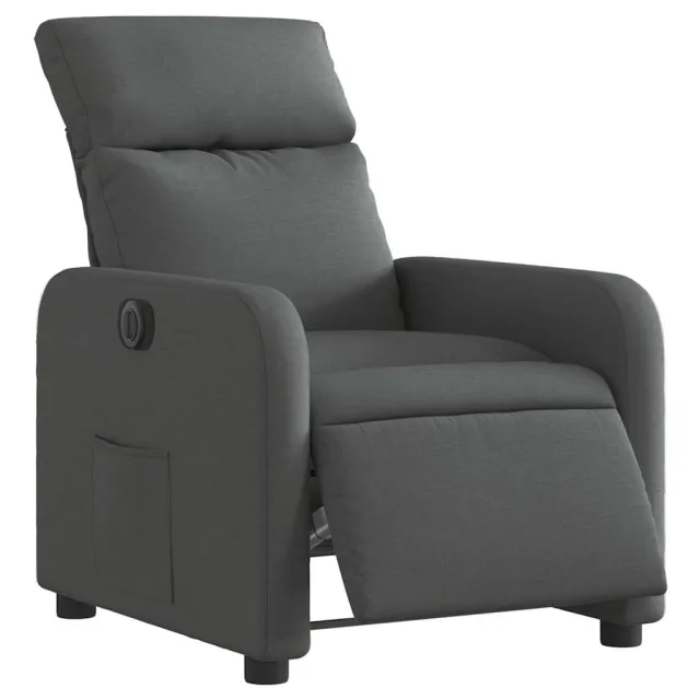 Fauteuil inclinable électrique Gris foncé Tissu