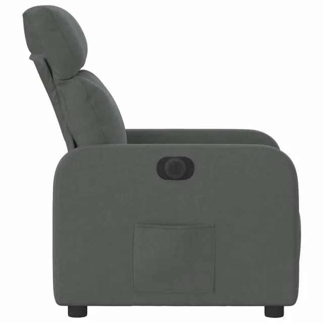 Fauteuil inclinable électrique Gris foncé Tissu
