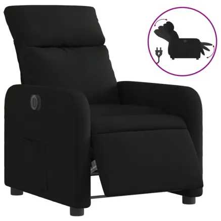 Fauteuil inclinable électrique Noir Tissu 2